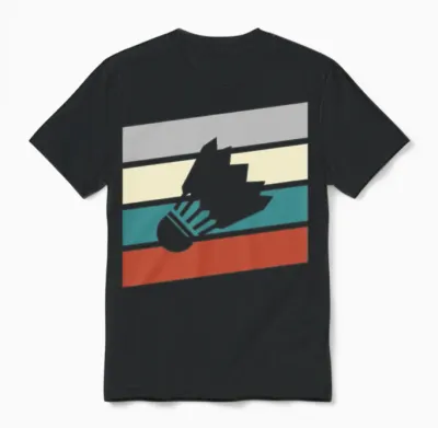 Badminton Retro Unisex T-Shirt - Black