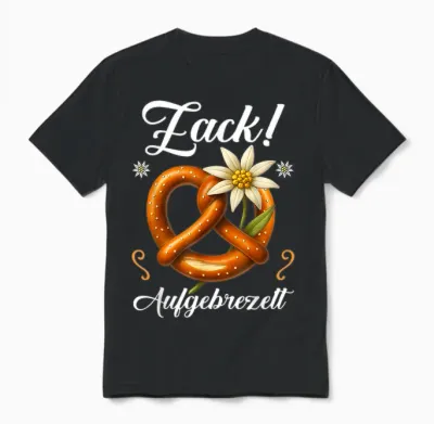 Zack Pretzel Costume Shirt Bavaria Costume Unisex T-Shirt - Black