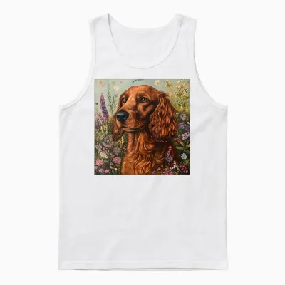 Dog Irish Setter Red Unisex Tank Top - White