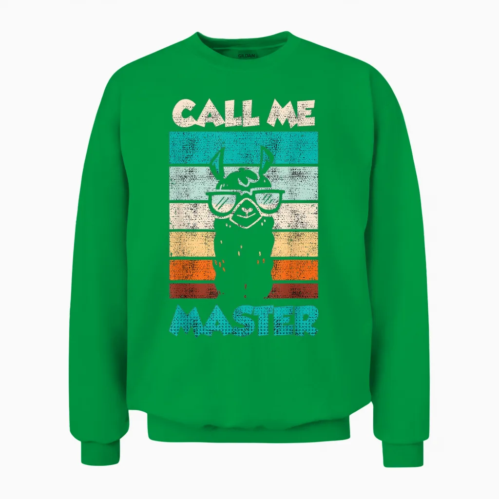 Call Me Master 2024 T-Shirt, Black Unisex Sweatshirt in Irish Green