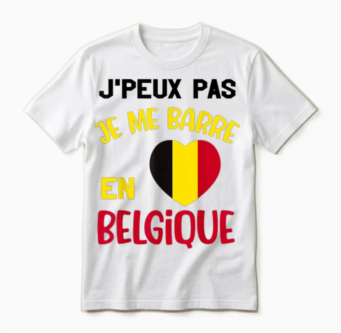J'peux Pas Je Me Barre En Belgium Gift Belgian Unisex T-Shirt in White
