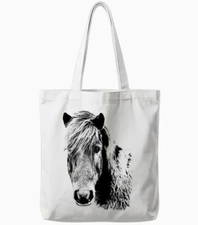 Head of a Icelandic Horse Tote Bags - White