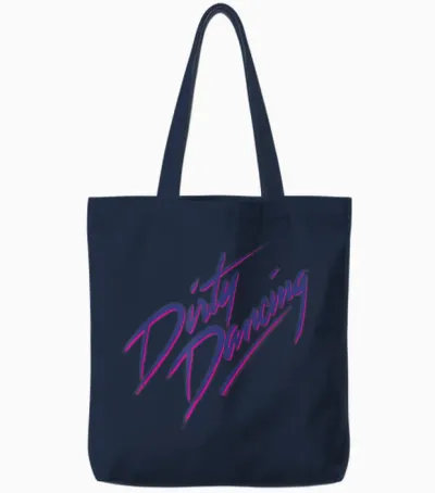 Original Dirty Dancing Logo T-Shirt, White, S Tote Bags - Navy