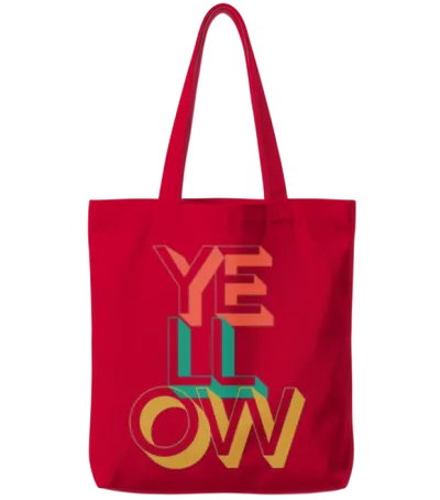 Retro Yellow Tote Bags - Red