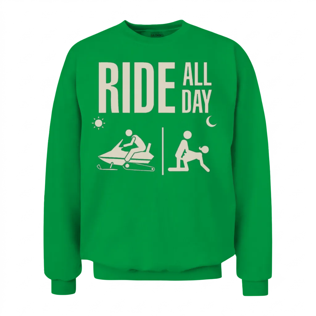 Funny Snowmobile Snowmobiling Unisex Sweatshirt - Irish Green