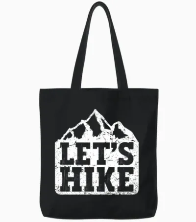 Lets Hike Tote Bags - Black