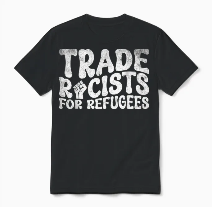 Racists Anti-Racism for Refugees Unisex T-Shirt in Black