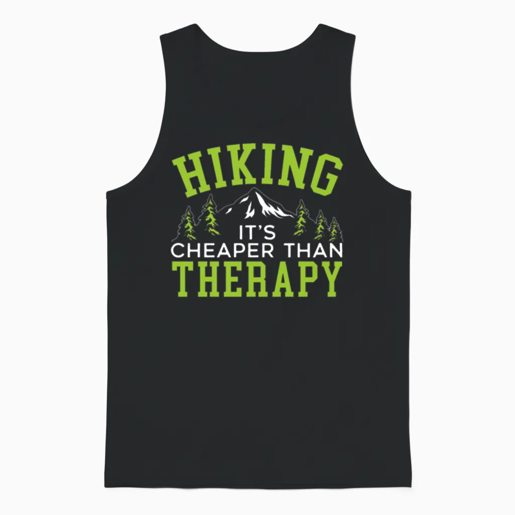 Hike Mountains Climbing Hiker Trek I Love Hiking Unisex Tank Top in Black