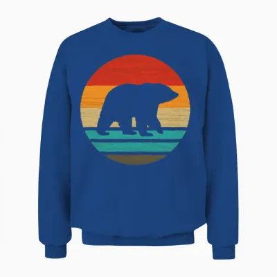 Bear Retro Style Vintage Unisex Sweatshirt - Royal