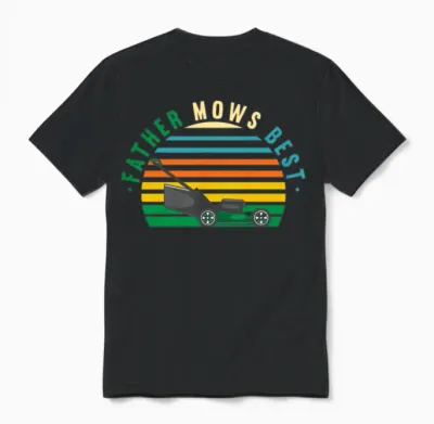 Lawn Mowing Father Mows Best Unisex T-Shirt - Black