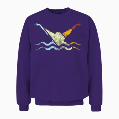 Swimming Retro Unisex Sweatshirt - Purple