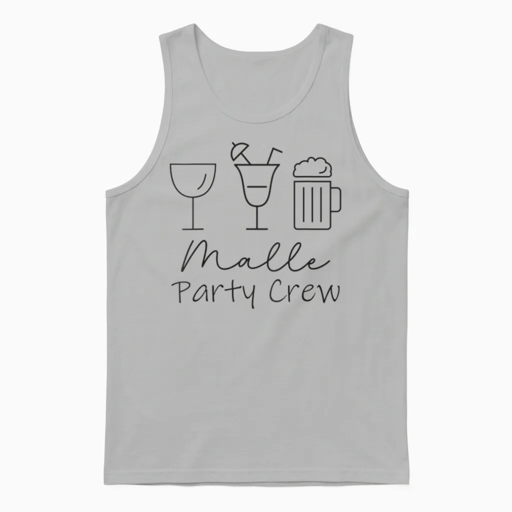 Malle Crew Party Urlaub Outfit Mallorca Unisex Tank Top in Ash