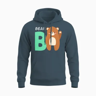 Bear Alphabet Funny Unisex Hoodie - Dark Heather