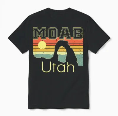 National Park Moab Utah Vintage Sunset Unisex T-Shirt - Black