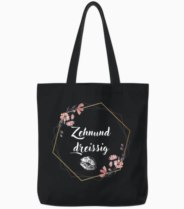 40 Geburtstag Frau I Zehnunddreissig Tote Bags in Black