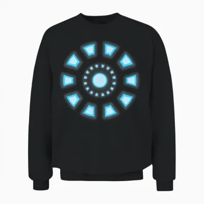 Marvel Studios Iron Man Tony Stark Arc Reactor Classic Unisex Sweatshirt - Black