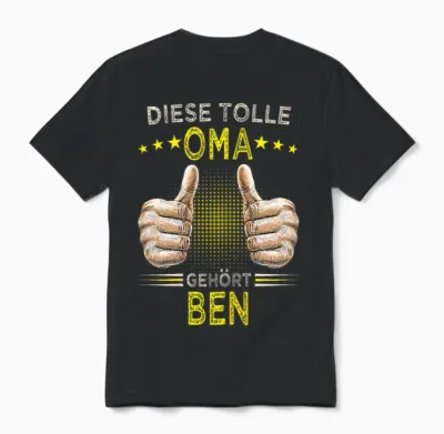 Diese Tolle Oma Gehört Ben Omi Personalisiert Unisex T-Shirt - Black