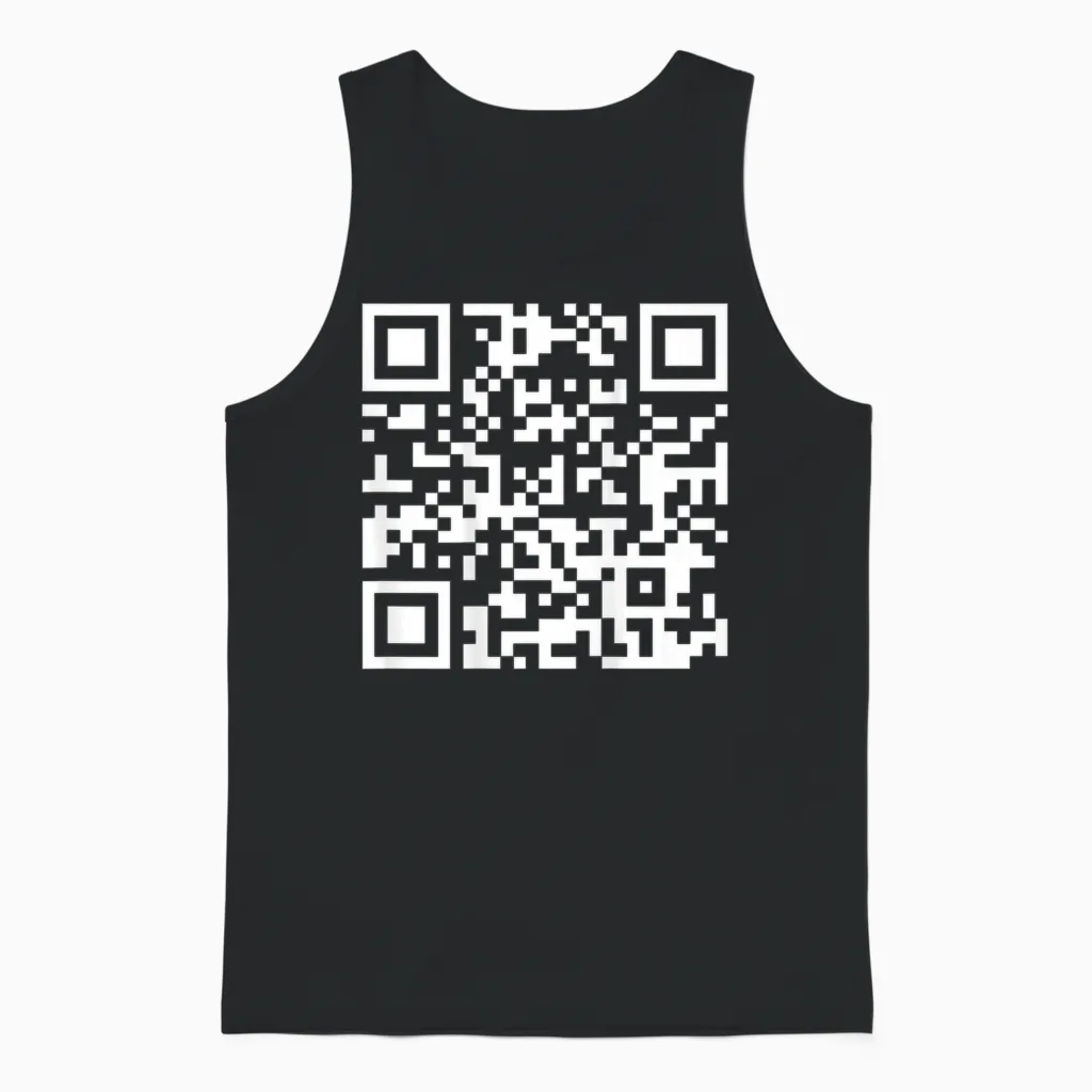 (auf Der Rückseite) Lustiger Qr Fck off Code Spruch Zitat Für Männer Frauen Unisex Tank Top in Black