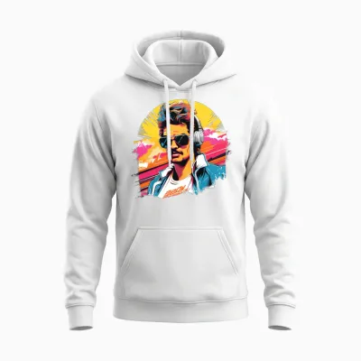 Retro Vision Unisex Hoodie - White