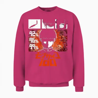 Mob Psycho 100 Emotion Power Percentage Collage Anime Unisex Sweatshirt - Heliconia