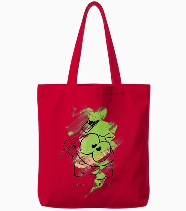 Cut the Rope: Om Nom Juxtapose Painter Tote Bags in Red
