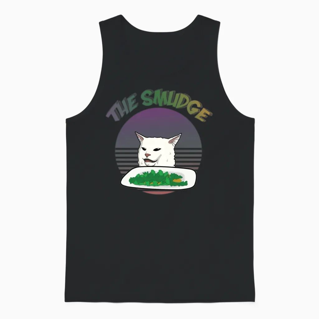 Smudge the Cat Meme Lovers Unisex Tank Top in Black