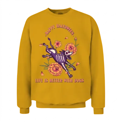 Life Is Better with Dogs - Dog Mom Unisex Sweatshirt - Gold