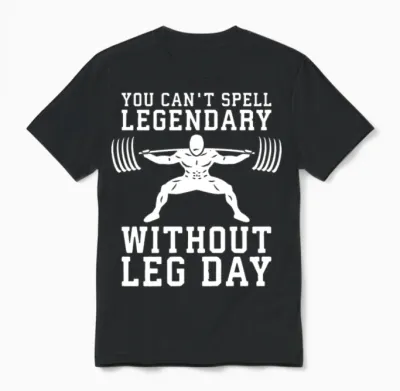 You Can't Spell Legendary Without Leg Day - Squat Unisex T-Shirt - Black