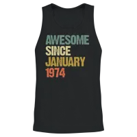 Groovy Retro Awesome Since January 1974 Unisex Tank Top - Black – 2