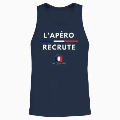 L'apéro Recrute! Army of Glass, Humour Beauf Parody Army T-Shirt, Black, S Unisex Tank Top - Navy