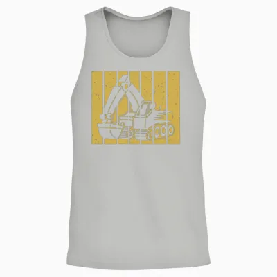 Excavator Gift Retro Sunset Unisex Tank Top - Ash