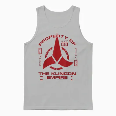 Star Trek Discovery Klingon Empire Graphic T-Shirt with Red Logo T-Shirt, Black, S Unisex Tank Top - Ash