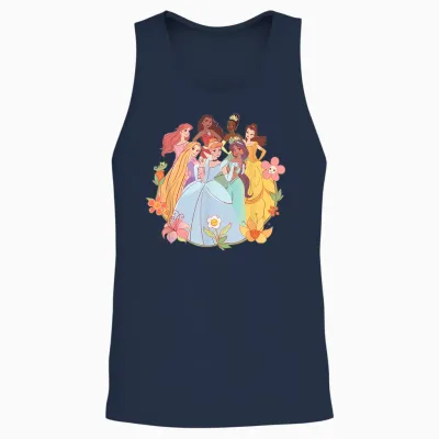 Disney Princess Pastel Princesses Spring Flower Friends T-Shirt, Black, S Unisex Tank Top - Navy