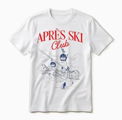 Après Ski Club X Skier Skier Illustration Ski Unisex T-Shirt - White