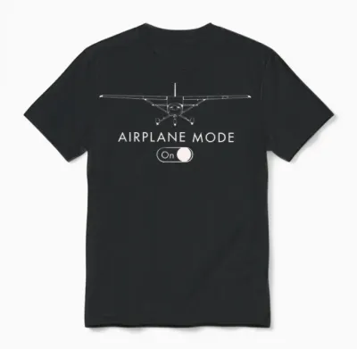 Pilot C172 Flying Gift Airplane Mode Short Sleeve Unisex T-Shirt - Black