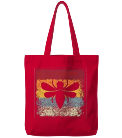 Bee Retro Tote Bags - Red