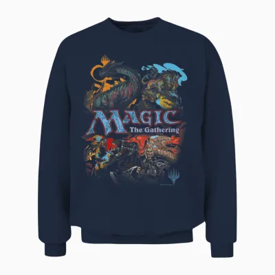 Magic: the Gathering Iconic Retro Fight Scene Chest Unisex Sweatshirt - Navy