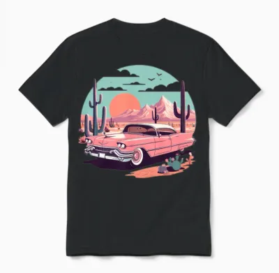 Pink Cadillac Unisex T-Shirt - Black