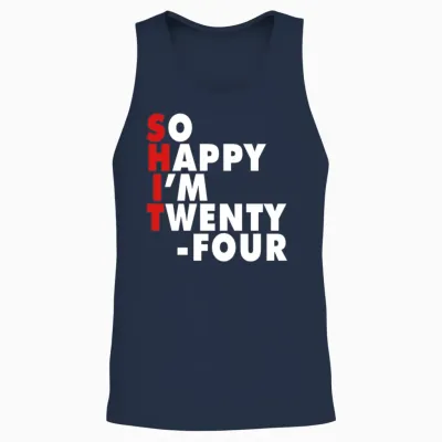 Funny Birth Age 24 Years Old Happy I'm 24 Unisex Tank Top - Navy