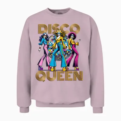 Disco Queen Retro Vintage Dancing 70s 80s 90s Disco T-Shirt, Black, Female X-Small Unisex Sweatshirt - Light Pink