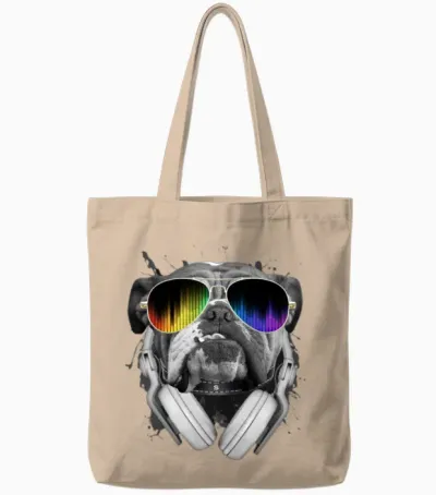 Bulldog Dj Tote Bags - Natural