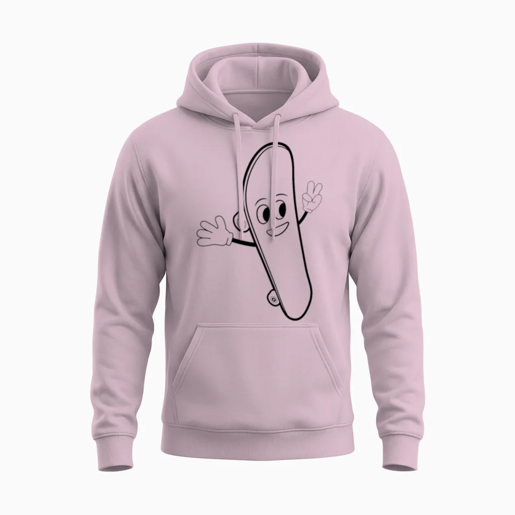 Funny Skateboarding Funny Skateboard Unisex Hoodie in Light Pink