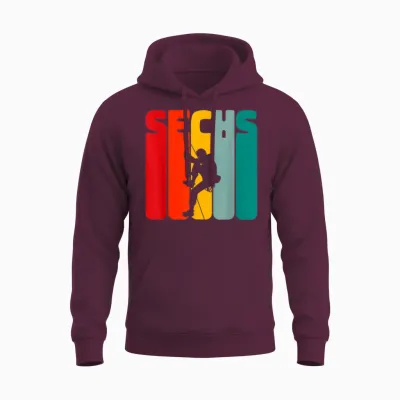 Kletterer Boulderer 6 Jahre Jungen Klettern 6 Geburtstag Unisex Hoodie - Maroon
