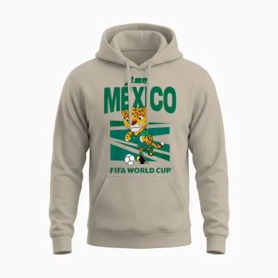Kids Fifa World Cup26 Mexico Mascot Ball Unisex Hoodie - Sand