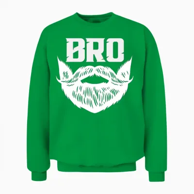 Bro Beard Funny Unisex Sweatshirt - Irish Green