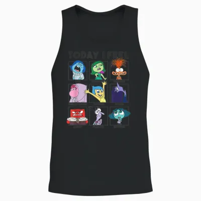 Disney Pixar Inside Out 2 Today I Feel... Vintage Panels Unisex Tank Top - Black