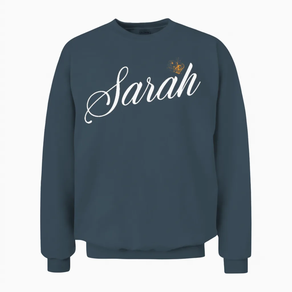 Sarah Custom Name for Women Kids Toddlers - Sarah Unisex Sweatshirt in Dark Heather