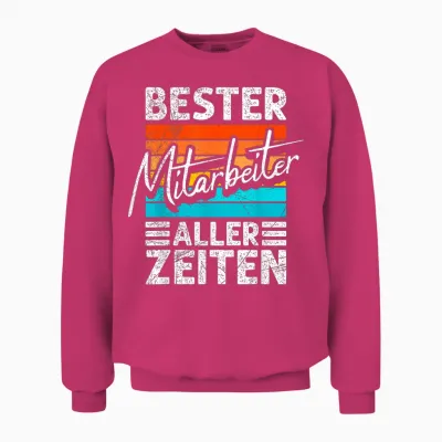 Farewell T-Shirt with German Text "bester Mitarbeiter Aller Zeit", Black Unisex Sweatshirt - Heliconia
