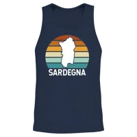 Retro Sardegna Unisex Tank Top - Navy – 2