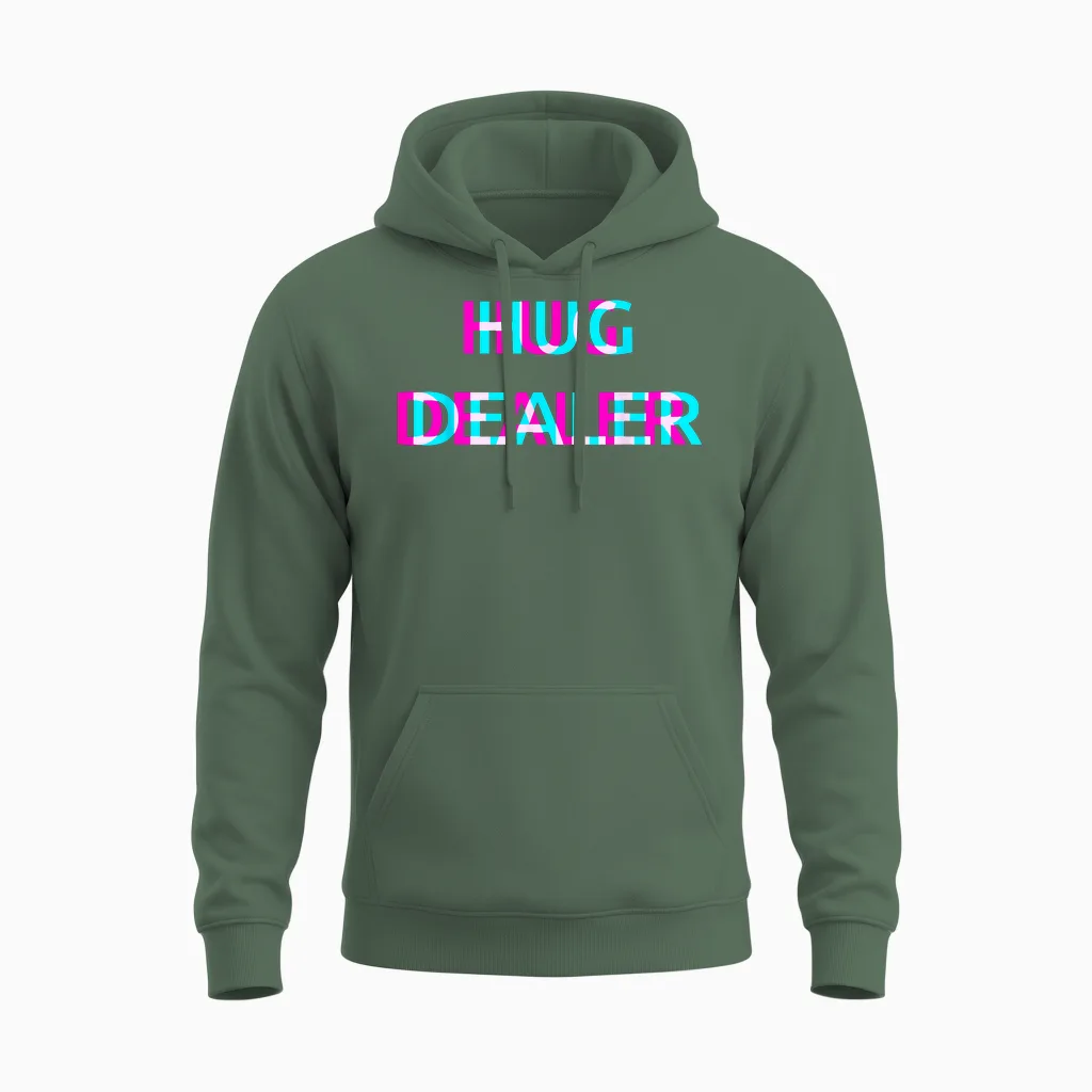 Hug Dealer Techno Edm Music Festival Raver Dance Rave Unisex Hoodie in Military Green